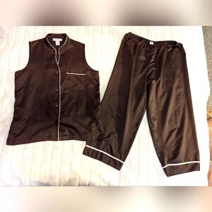 Brown Satin Pajama Set‎